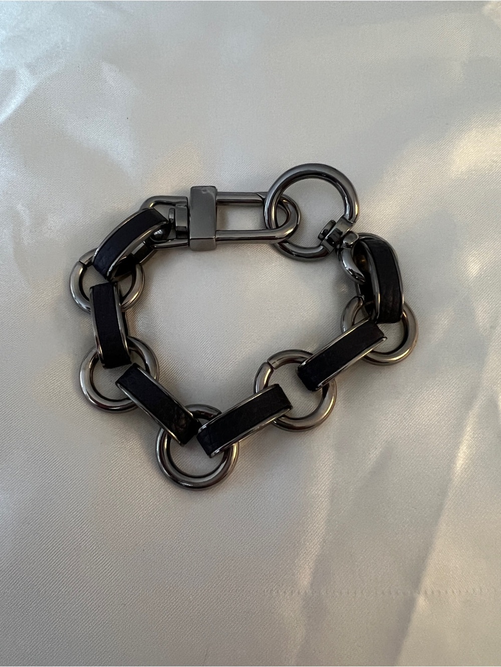 Henri Bendel chain link leather bracelet
